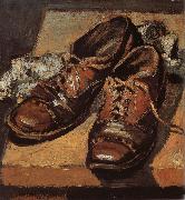 Grant Wood Old shoes oil on canvas